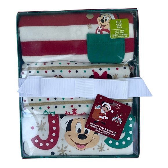 Disney Store Mickey Mouse and Friends Holiday Bodysuit Set for Baby 0-3M - Picture 3 of 6
